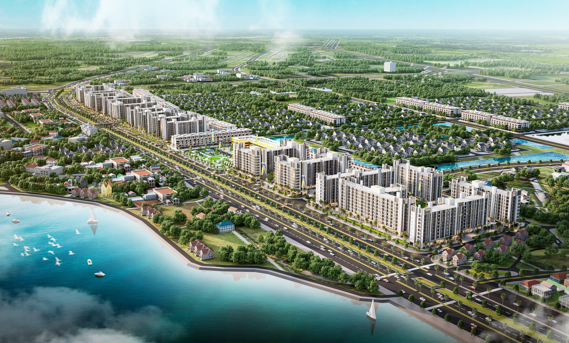 Phối cảnh tổng thể Shophouse Khối Đế Happy Home Thanh Hoá